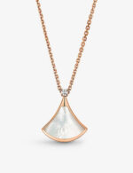 BVLGARI- Divas’ Dream 18ct rose-gold, 0.03ct brilliant-cut diamond and mother-of-pearl pendant necklace