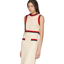 GUCCI-Beige Sleeveless A-Line Dress